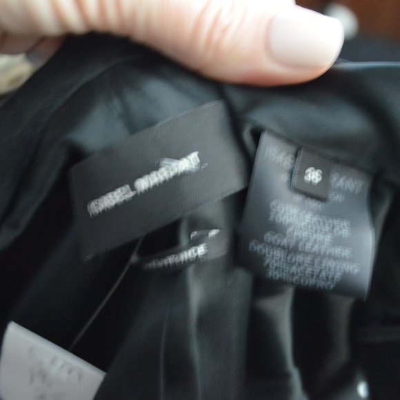 NWOT $1313 Sz 36 2 XS S Isabel Marant Black Croc Print Leather Silver Jacket - Picture 10 of 11